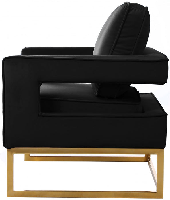 Noah Black Velvet Accent Chair - 511Black - Vega Furniture