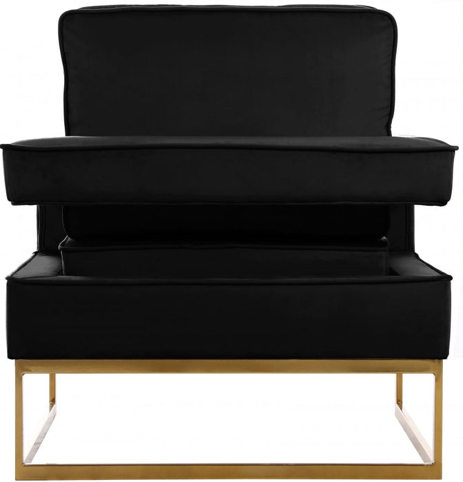 Noah Black Velvet Accent Chair - 511Black - Vega Furniture