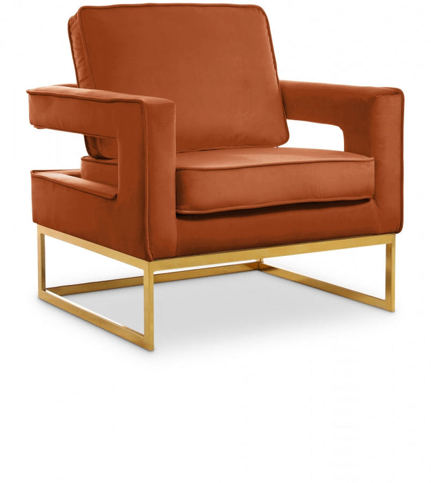 Noah Cognac Velvet Accent Chair - 511Cognac - Vega Furniture