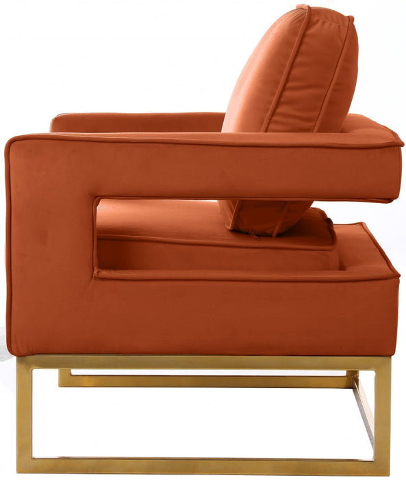 Noah Cognac Velvet Accent Chair - 511Cognac - Vega Furniture