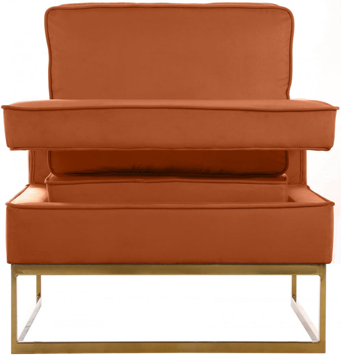 Noah Cognac Velvet Accent Chair - 511Cognac - Vega Furniture