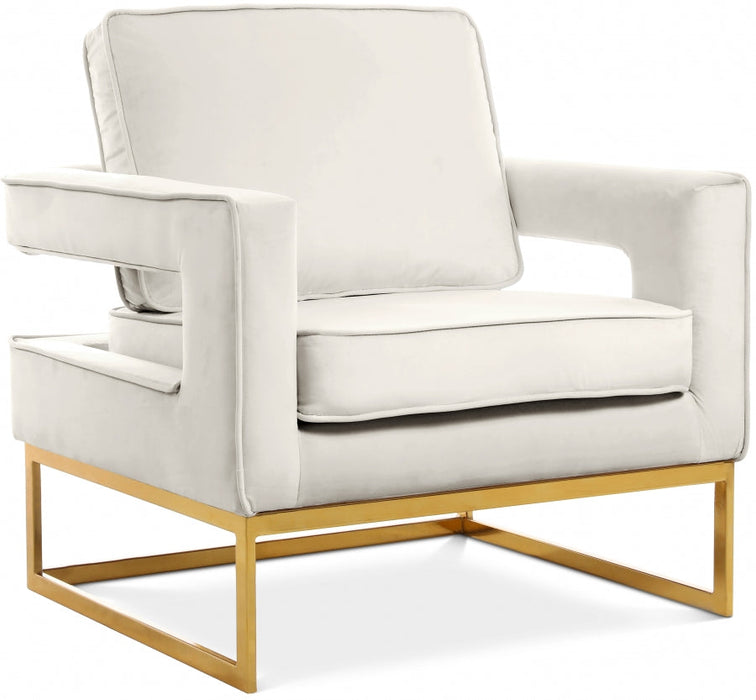 Noah Cream Velvet Accent Chair - 511Cream - Vega Furniture