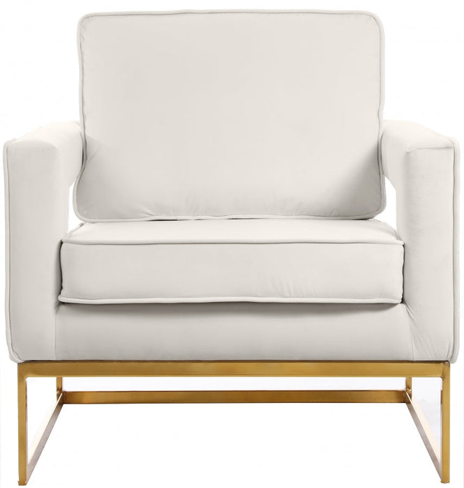 Noah Cream Velvet Accent Chair - 511Cream - Vega Furniture