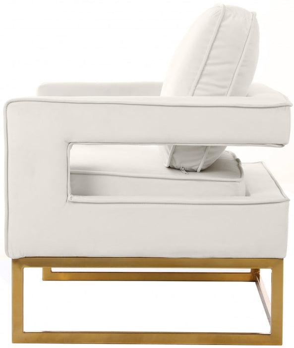 Noah Cream Velvet Accent Chair - 511Cream - Vega Furniture