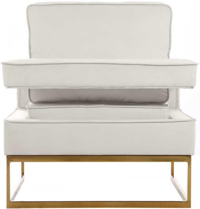 Noah Cream Velvet Accent Chair - 511Cream - Vega Furniture