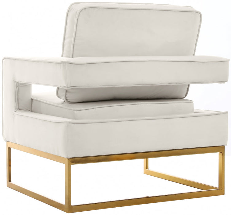 Noah Cream Velvet Accent Chair - 511Cream - Vega Furniture