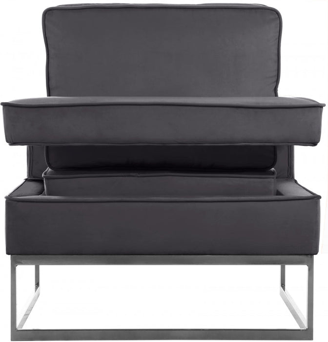 Noah Grey Velvet Accent Chair - 510Grey - Vega Furniture