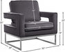 Noah Grey Velvet Accent Chair - 510Grey - Vega Furniture