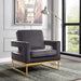 Noah Grey Velvet Accent Chair - 511Grey - Vega Furniture