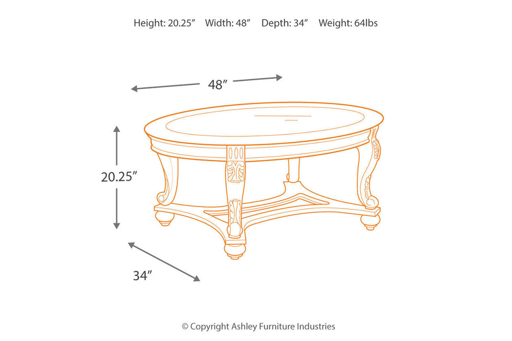 Norcastle Dark Brown Coffee Table - T499-0 - Vega Furniture