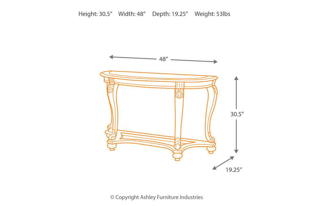Norcastle Dark Brown Sofa/Console Table - T499-4 - Vega Furniture