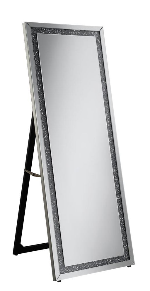 Novak Silver Rectangular Cheval Floor Mirror - 961421 - Vega Furniture