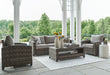 Oasis Court Gray Outdoor Sofa/Chairs/Table Set, Set of 4 - P335-081 - Vega Furniture