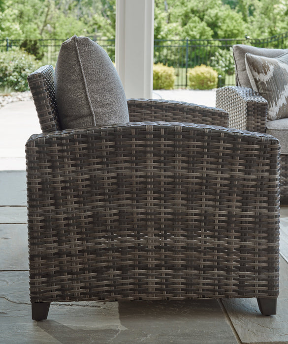 Oasis Court Gray Outdoor Sofa/Chairs/Table Set, Set of 4 - P335-081 - Vega Furniture