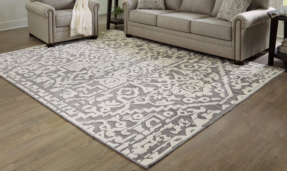 Oddetteley Gray/Ivory Large Rug - R406261 - Vega Furniture