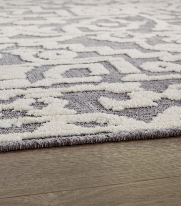 Oddetteley Gray/Ivory Medium Rug - R406262 - Vega Furniture