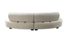 Olivia Ivory Boucle 2-Piece Curved Sectional - OLIVIA2SEC - Vega Furniture