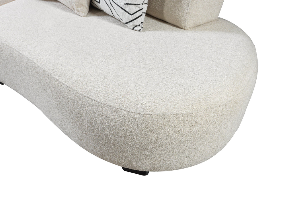 Olivia Ivory Boucle 2-Piece Curved Sectional - OLIVIA2SEC - Vega Furniture