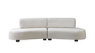 Olivia Ivory Boucle 2-Piece Curved Sectional - OLIVIA2SEC - Vega Furniture