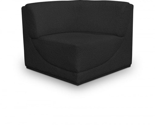 Ollie Boucle Fabric Living Room Chair Black - 118Black-Corner - Vega Furniture