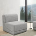 Ollie Boucle Fabric Living Room Chair Grey - 118Grey-Armless - Vega Furniture