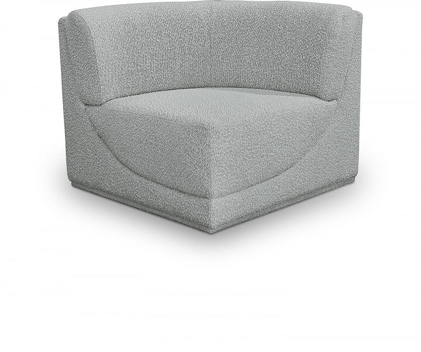 Ollie Boucle Fabric Living Room Chair Grey - 118Grey-Corner - Vega Furniture