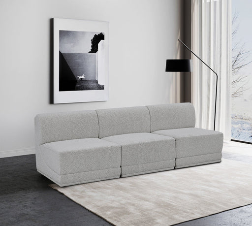 Ollie Boucle Fabric Sofa Grey - 118Grey-S90 - Vega Furniture