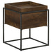 Ondrej Dark Brown/Gunmetal Square Accent Table with Removable Top Tray - 936007 - Vega Furniture