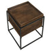 Ondrej Dark Brown/Gunmetal Square Accent Table with Removable Top Tray - 936007 - Vega Furniture