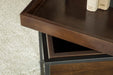 Ondrej Dark Brown/Gunmetal Square Accent Table with Removable Top Tray - 936007 - Vega Furniture