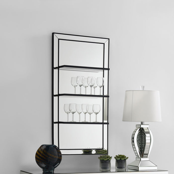 Oriel 3-Shelf Rectangle Wall Mirror - 961631 - Vega Furniture