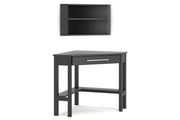 Otaska Black Home Office Corner Desk with Bookcase - SET | H206-22 | H206-22H - Vega Furniture