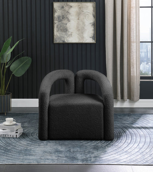Otto Black Boucle Fabric Accent Chair - 569Black - Vega Furniture