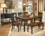 Owingsville Black/Brown Rectangular Dining Set - SET | D580-25 | D580-02(2) - Vega Furniture