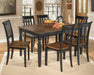 Owingsville Black/Brown Rectangular Dining Set - SET | D580-25 | D580-02(2) - Vega Furniture