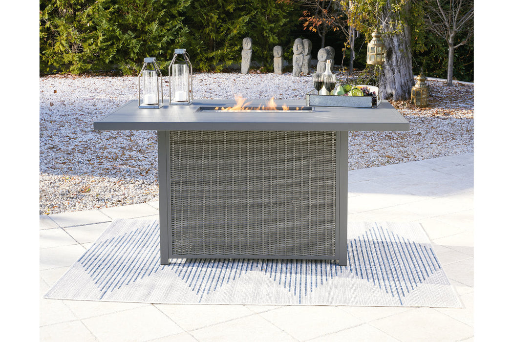 Palazzo Gray Outdoor Bar Table with Fire Pit - P520-665 - Vega Furniture