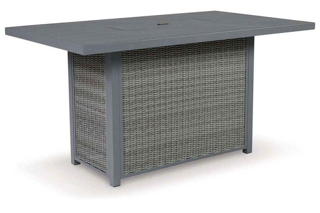 Palazzo Gray Outdoor Bar Table with Fire Pit - P520-665 - Vega Furniture