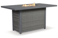 Palazzo Gray Outdoor Bar Table with Fire Pit - P520-665 - Vega Furniture