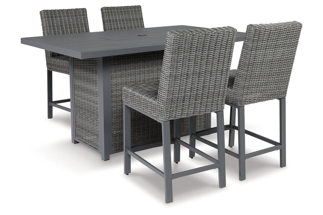 Palazzo Gray Outdoor Counter Height Dining Table with 4 Barstools - SET | P520-130(2) | P520-665 - Vega Furniture