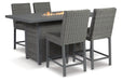 Palazzo Gray Outdoor Counter Height Dining Table with 4 Barstools - SET | P520-130(2) | P520-665 - Vega Furniture