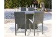 Palazzo Gray Outdoor Counter Height Dining Table with 4 Barstools - SET | P520-130(2) | P520-665 - Vega Furniture