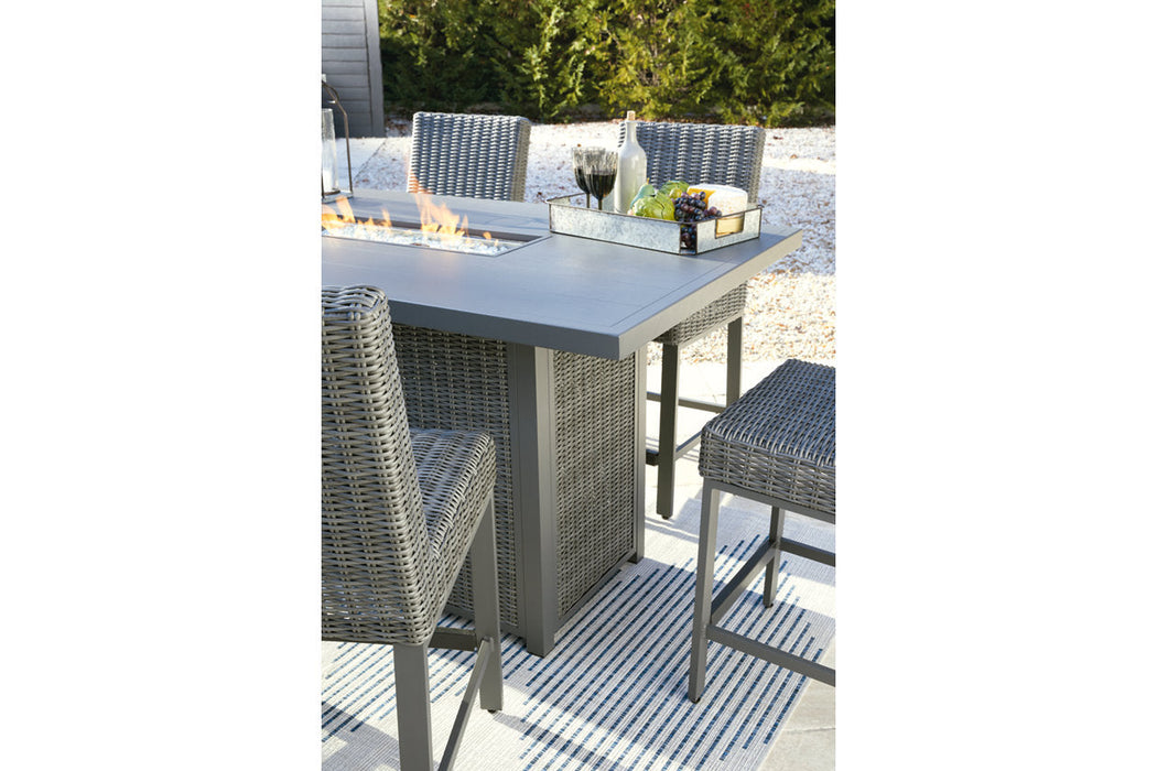 Palazzo Gray Outdoor Counter Height Dining Table with 4 Barstools - SET | P520-130(2) | P520-665 - Vega Furniture
