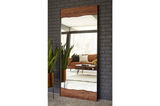 Panchali Brown/Black Floor Mirror - A8010197 - Vega Furniture