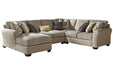 Pantomine Driftwood 4-Piece LAF Sectional - SET | 3912216 | 3912234 | 3912277 | 3912256 | 3912208 - Vega Furniture