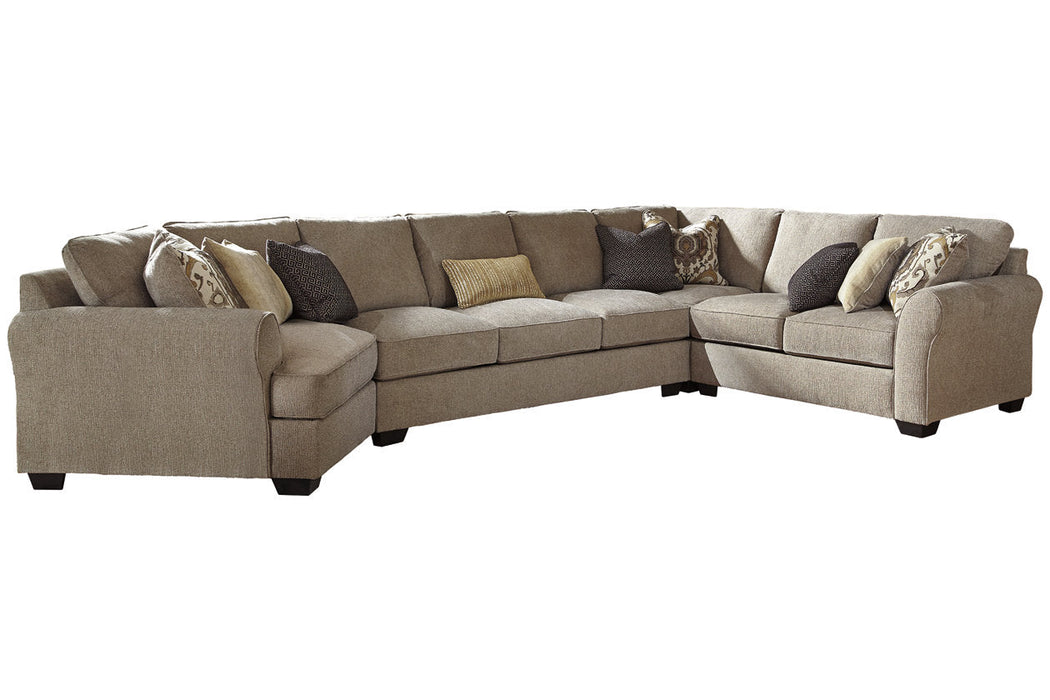 Pantomine Driftwood 4-Piece Large LAF Cuddler Sectional - SET | 3912276 | 3912299 | 3912277 | 3912256 - Vega Furniture