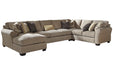 Pantomine Driftwood 4-Piece Large LAF Sectional - SET | 3912216 | 3912299 | 3912277 | 3912256 - Vega Furniture