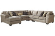 Pantomine Driftwood 5-Piece LAF Sectional - SET | 3912216 | 3912234 | 3912277 | 3912256 | 3912246 - Vega Furniture