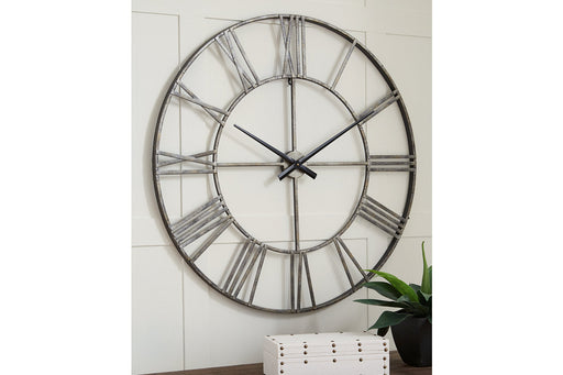 Paquita Antique Silver Wall Clock - A8010237 - Vega Furniture