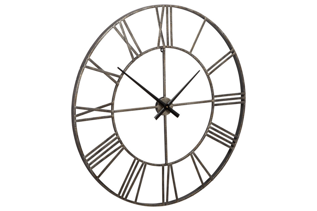 Paquita Antique Silver Wall Clock - A8010237 - Vega Furniture