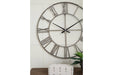 Paquita Antique Silver Wall Clock - A8010237 - Vega Furniture